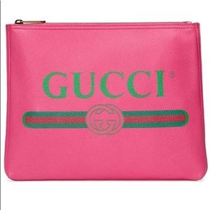 NWT Gucci Clutch GG Pink Leather Bag